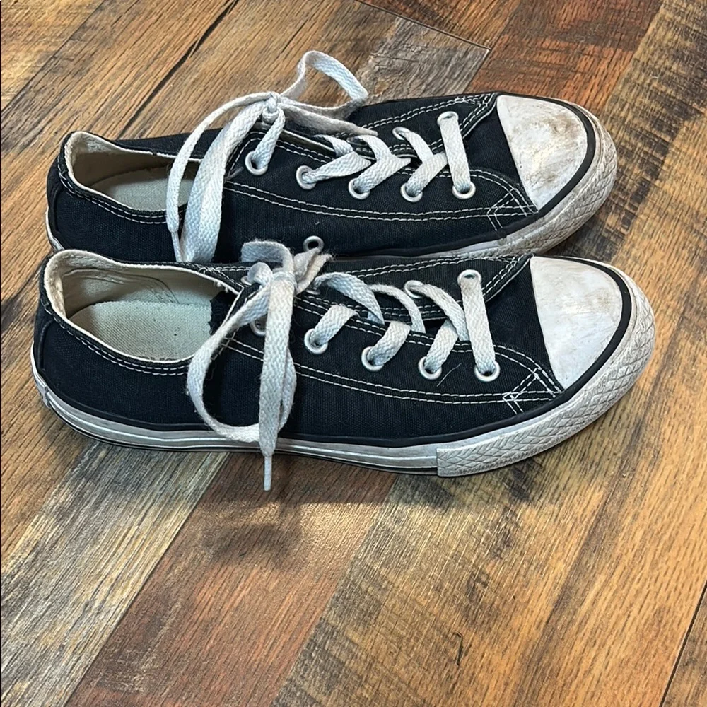 Converse Black Canvas Sneakers with White Laces
